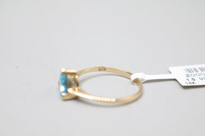 14K Yellow Gold Trilliant Cut Topaz Promise Ring (Size 6 3/4)