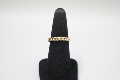 14K Yellow Gold Double Curb Style Ring (Size 7 1/2)