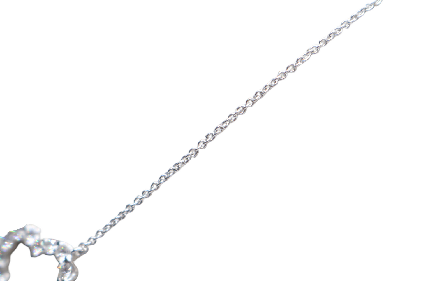 18K White Gold Necklace W/ Diamond Heart Charm (0.80 CTW) (Length 18") (local pick-up only)