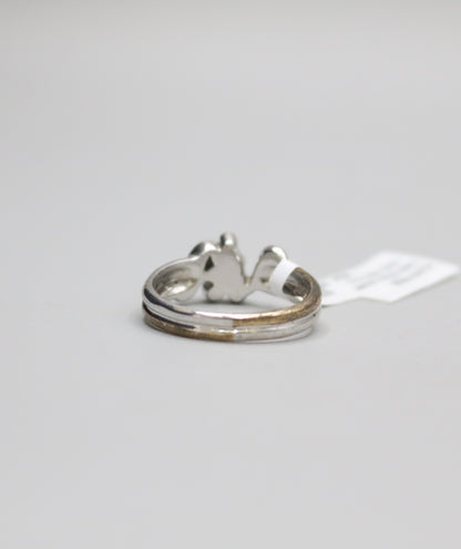 Fancy Mickey Mouse Ring 2 Tone Silver Ring (Size 9)