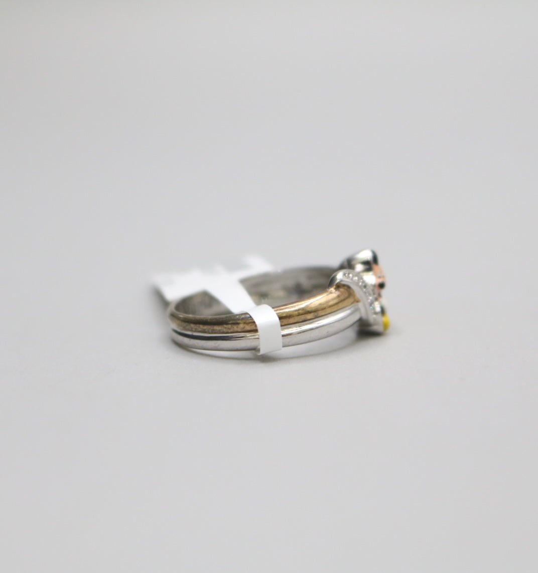 Fancy Mickey Mouse Ring 2 Tone Silver Ring (Size 9)
