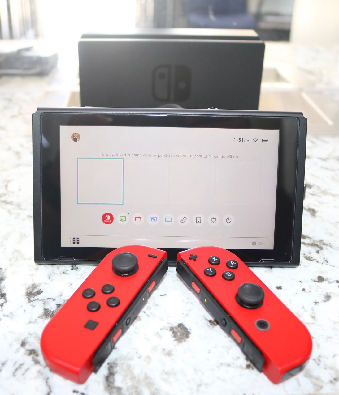 Nintendo Switch HAC-001(-01) Red Joy-Cons Video Game Console Base & OEM Power