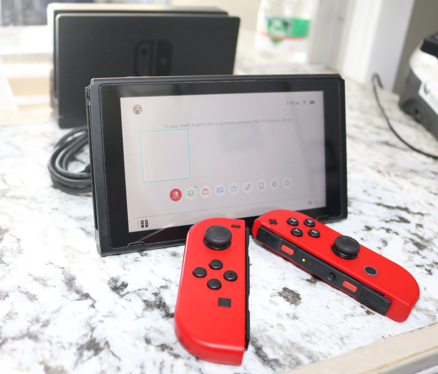 Nintendo Switch HAC-001(-01) Red Joy-Cons Video Game Console Base & OEM Power