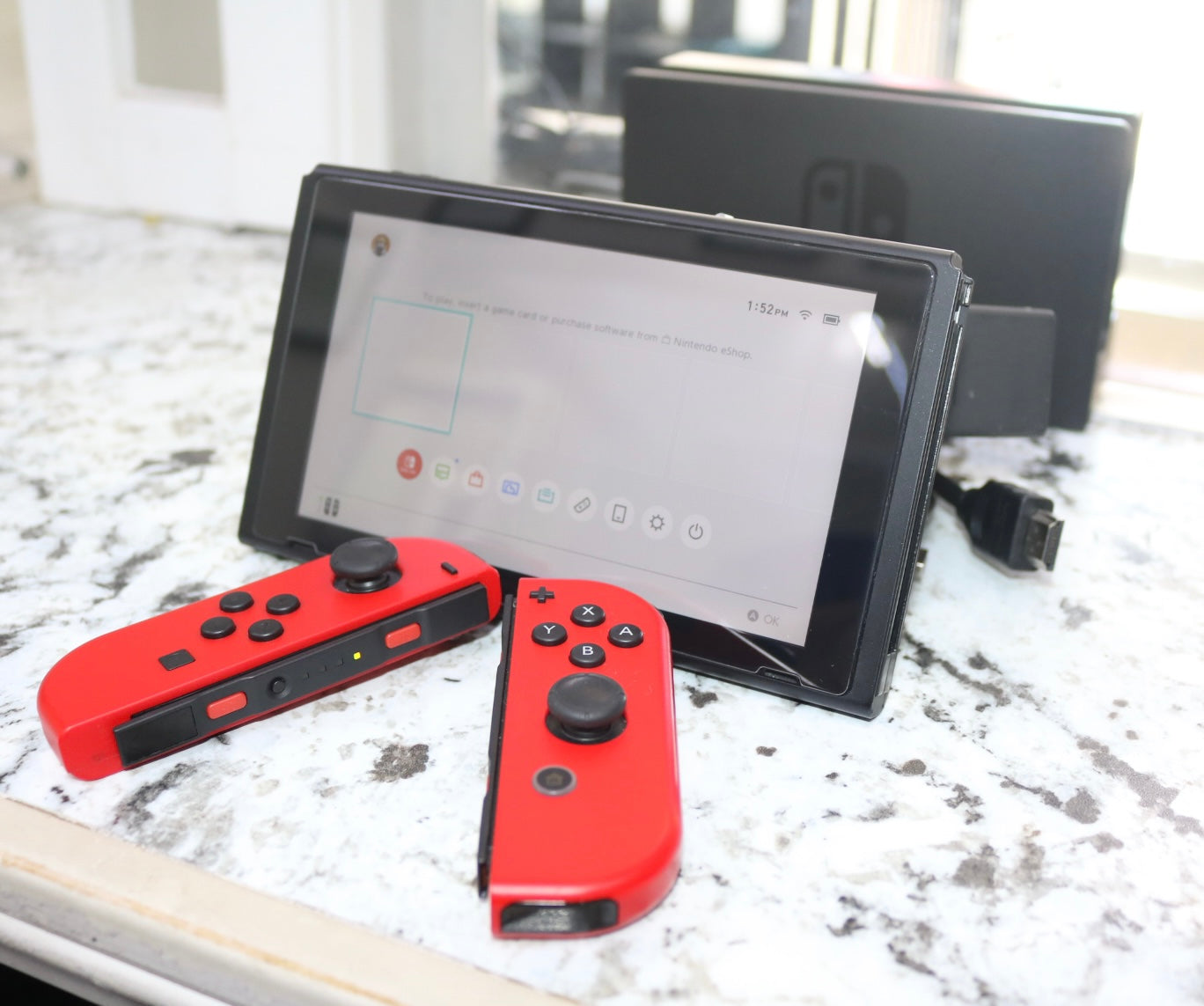 Nintendo Switch HAC-001(-01) Red Joy-Cons Video Game Console Base & OEM Power