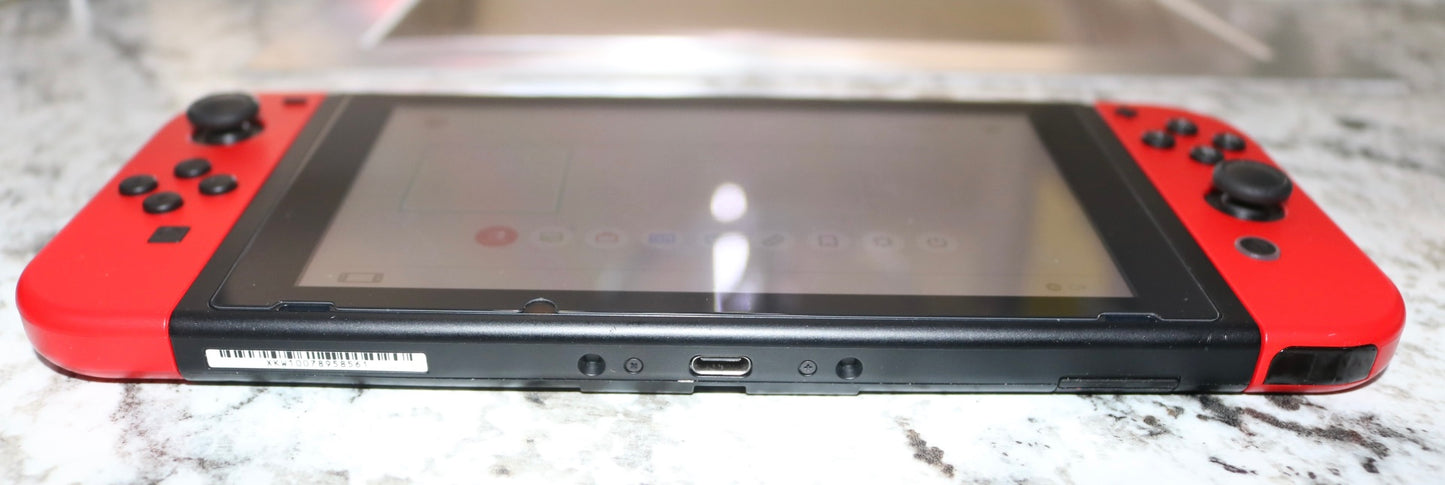 Nintendo Switch HAC-001(-01) Red Joy-Cons Video Game Console Base & OEM Power