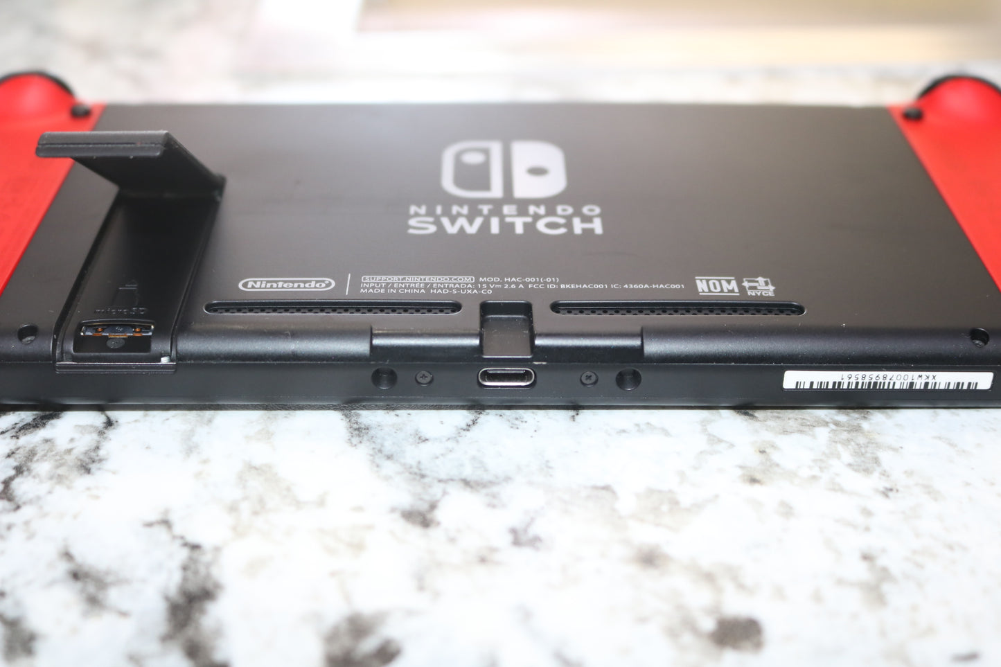 Nintendo Switch HAC-001(-01) Red Joy-Cons Video Game Console Base & OEM Power