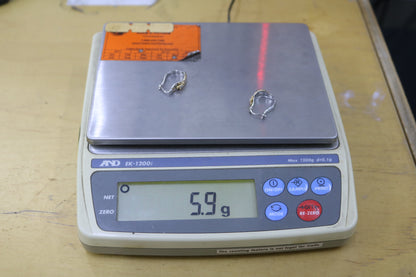 925 Silver White and Yellow Silver Cross Hoop Earrings (5.9 Grams)