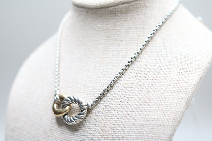 David Yurman Sterling Silver & 18K Gold Belmont Curb Link Necklace 17"
