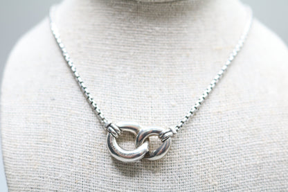 David Yurman Sterling Silver & 18K Gold Belmont Curb Link Necklace (17 Inches)