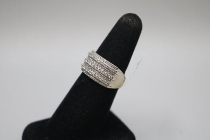 10K White Gold Diamond Channel Setting Band Ring (1.47CTW) No Shipping