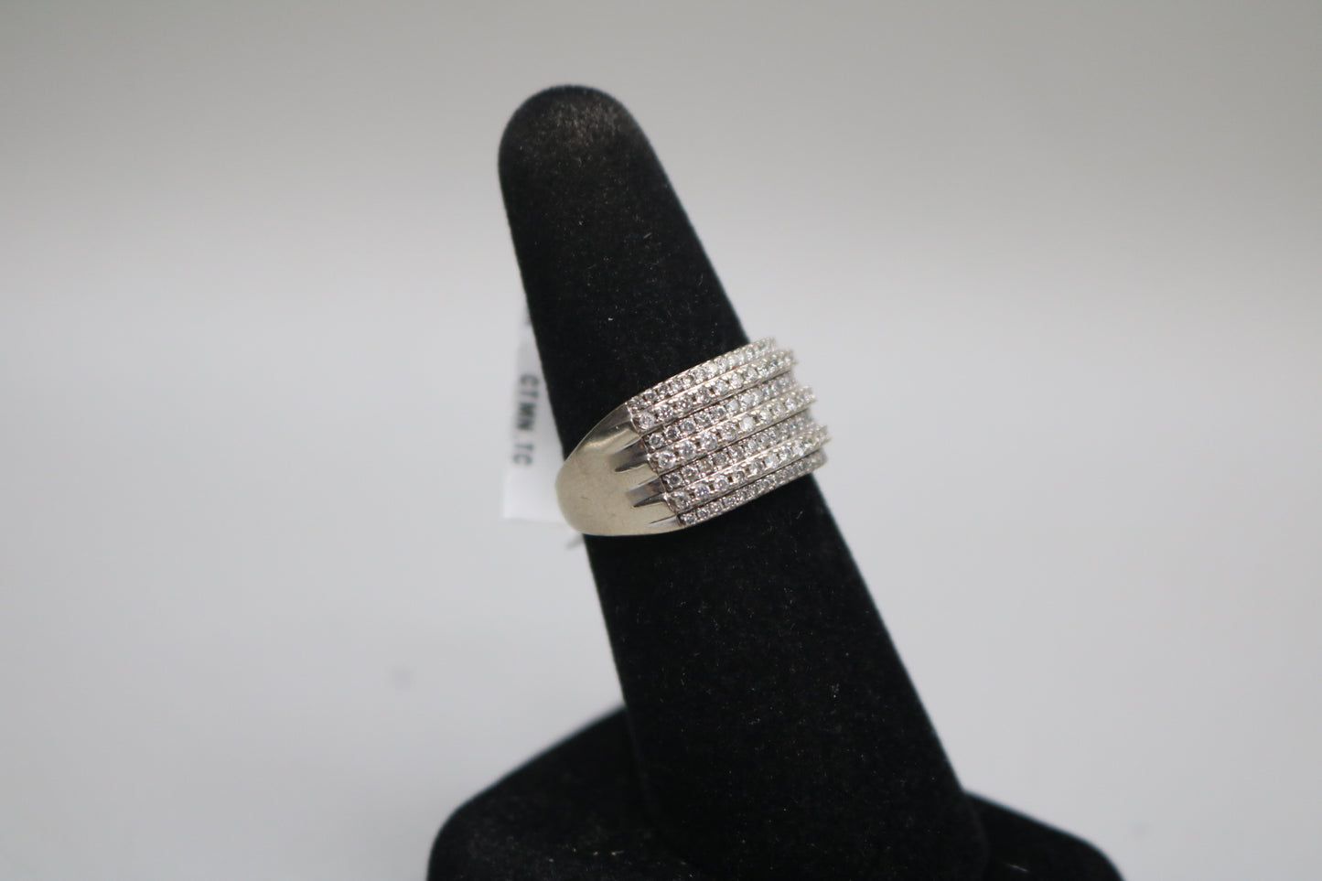 10K White Gold Diamond Channel Setting Band Ring (1.47CTW) No Shipping