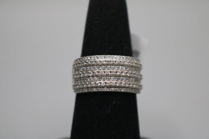 10K White Gold Diamond Channel Setting Band Ring (1.47CTW) No Shipping