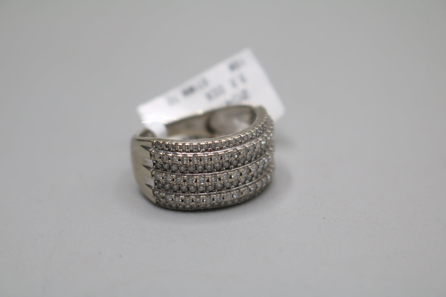10K White Gold Diamond Channel Setting Band Ring (1.47CTW) No Shipping