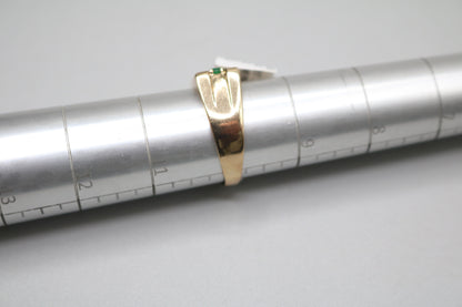 10K Yellow Gold Signet Diamond Men's Ring (Size 10)