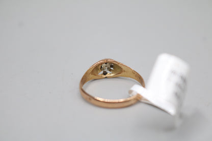 18K Rose Gold Fancy Solitaire Diamond Ring (Size 8 1/2)