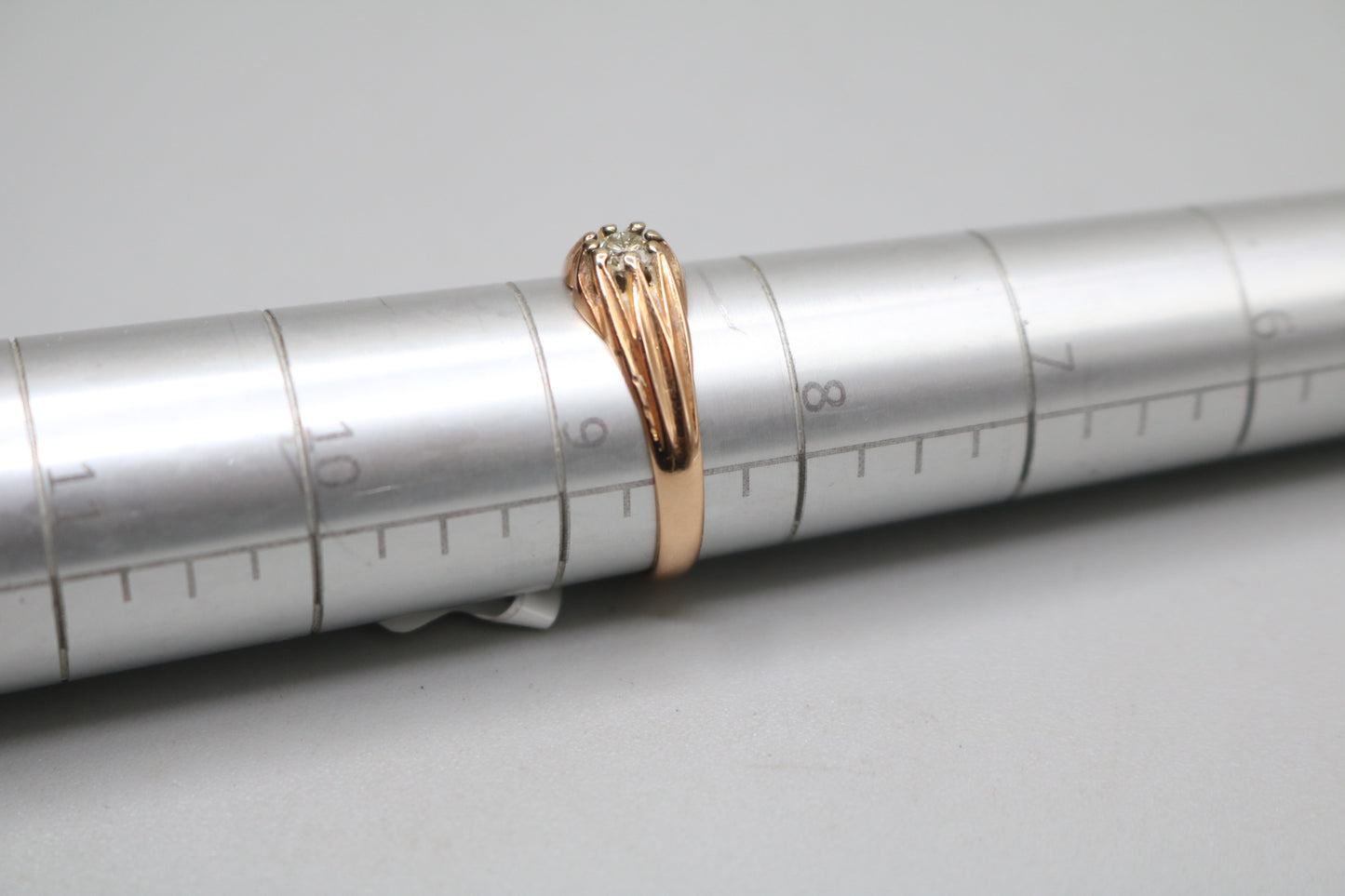 18K Rose Gold Fancy Solitaire Diamond Ring (Size 8 1/2)