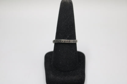 925 Sterling Silver Channel Setting Band Ring (size 10)