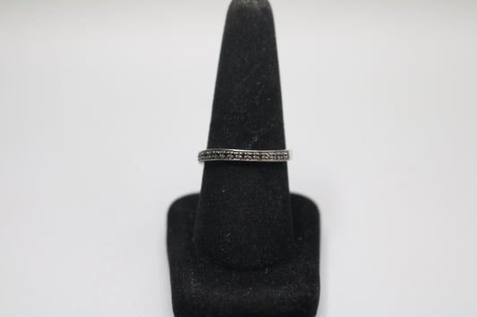 925 Sterling Silver Channel Setting Band Ring (size 10)