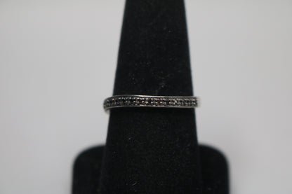 925 Sterling Silver Channel Setting Band Ring (size 10)