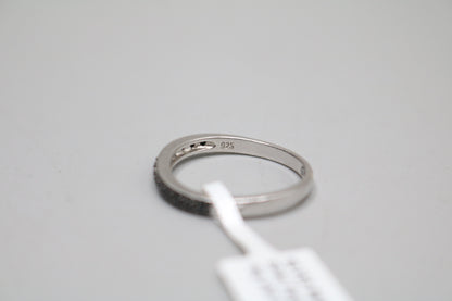 925 Sterling Silver Channel Setting Band Ring (size 10)