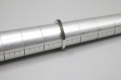 925 Sterling Silver Channel Setting Band Ring (size 10)