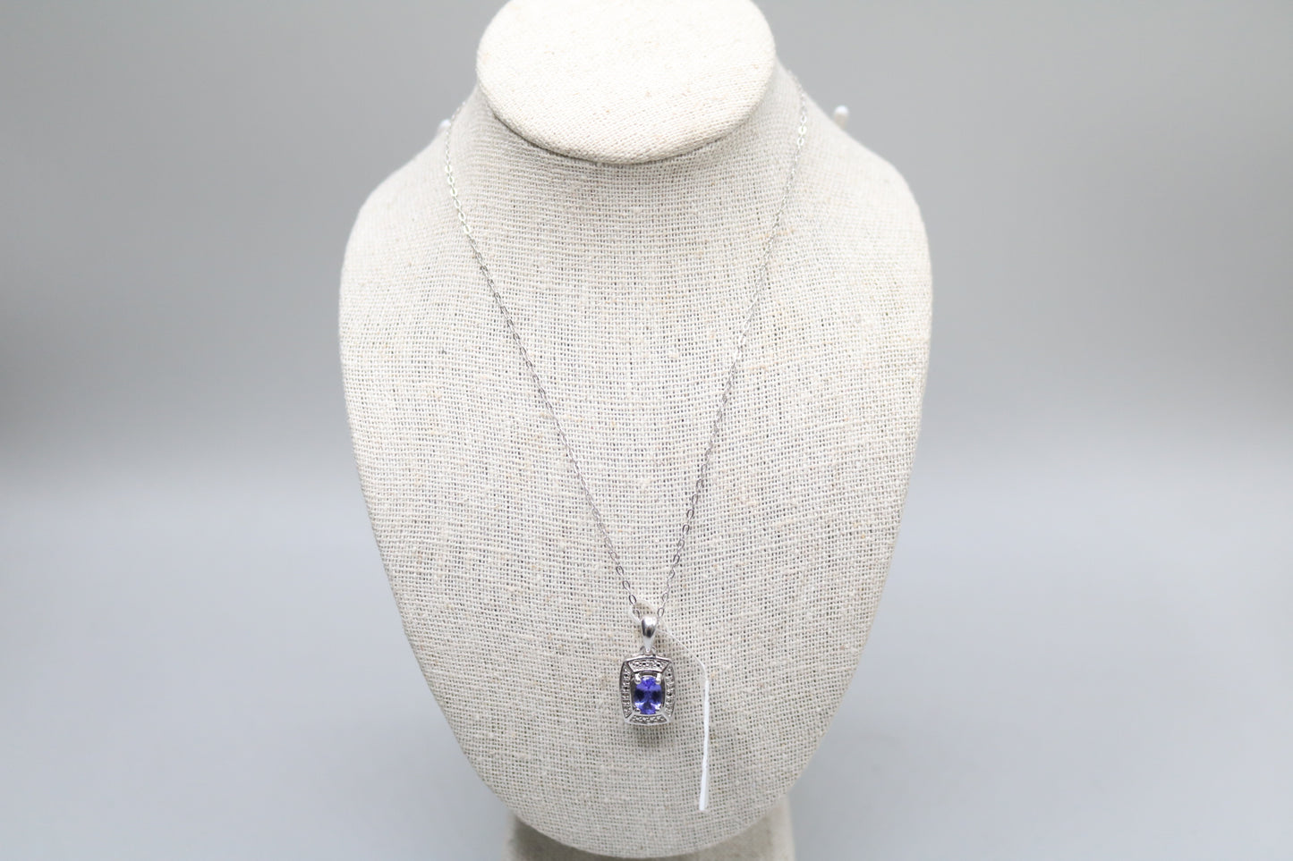 Silver Cable Chain with Silver Rectangular Charm (18 Inches)