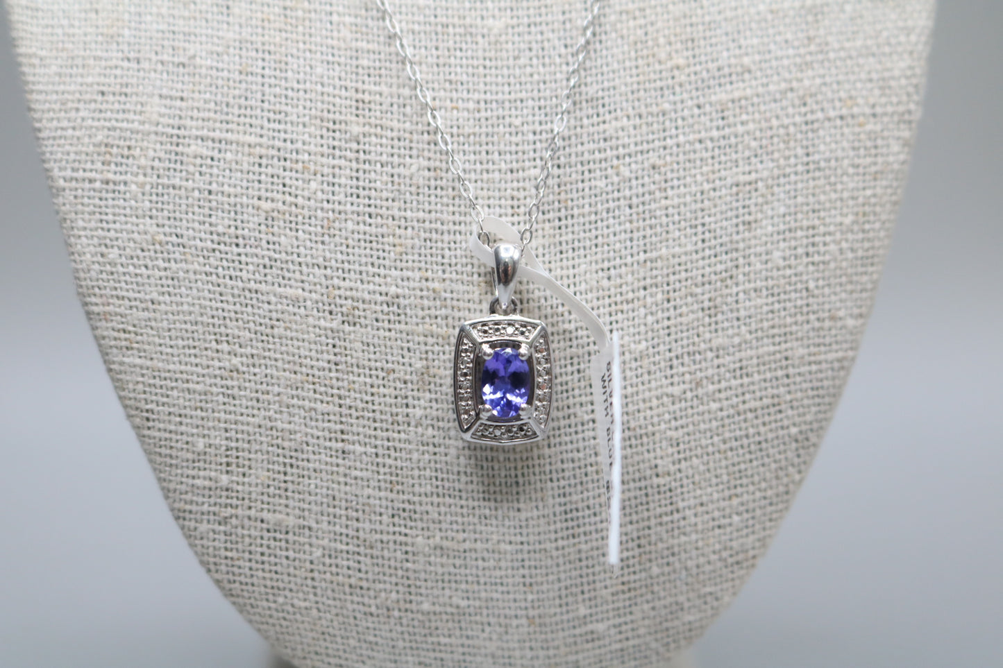 Silver Cable Chain with Silver Rectangular Charm (18 Inches)