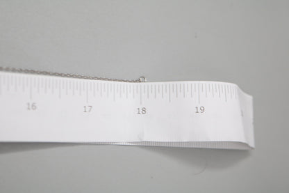 Silver Cable Chain with Silver Rectangular Charm (18 Inches)