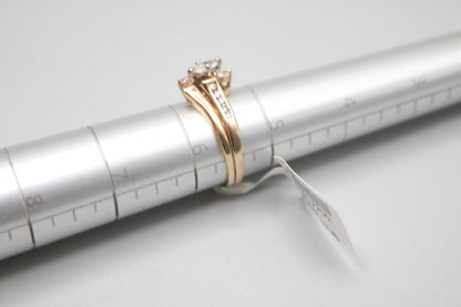 14K Yellow Gold Bypass Marquise Diamond Engagement Ring (Size 5 1/2)