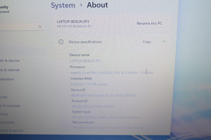 HP 250 G8 Notebook PC 15.6" Intel Core i3-1005G1 256GB SSD 8GB RAM