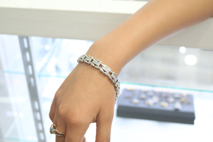 SILVER TENNIS BRACELET WITH LAB GROW DIAMONDS