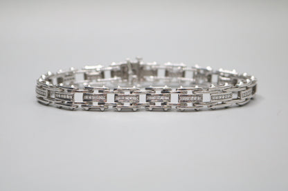 SILVER TENNIS BRACELET WITH LAB GROW DIAMONDS