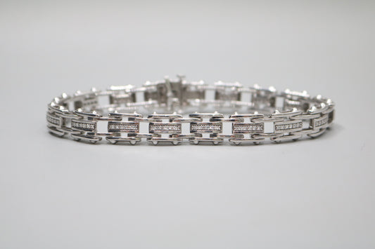 SILVER TENNIS BRACELET WITH LAB GROW DIAMONDS