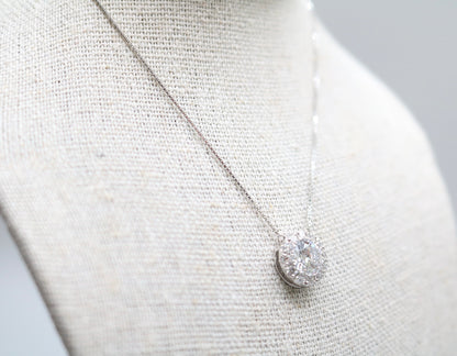 14K White Gold Lab Grown Diamond Necklace (1.56 CTW) (18 Inches)