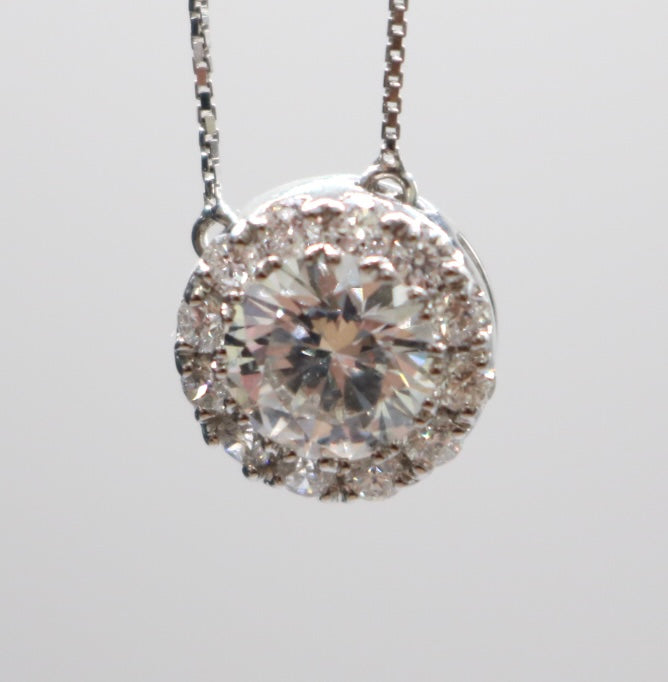 14K White Gold Lab Grown Diamond Necklace (1.56 CTW) (18 Inches)