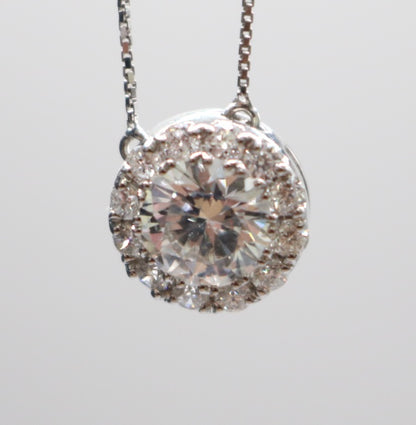 14K White Gold Lab Grown Diamond Necklace (1.56 CTW) (18 Inches)