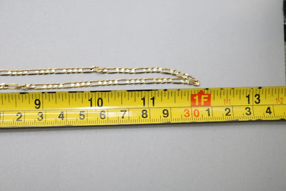 14-Karat Yellow Gold Figaro Style Chain of 24 Inches