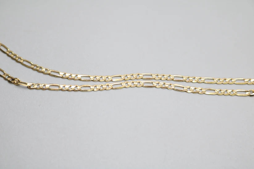 14-Karat Yellow Gold Figaro Style Chain of 24 Inches