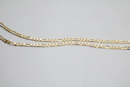 14-Karat Yellow Gold Figaro Style Chain of 24 Inches