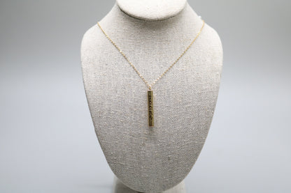 14-Karat Yellow Gold Elegant Chain Necklace with Rectangle Charm