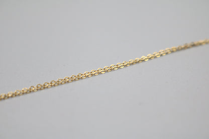 14-Karat Yellow Gold Elegant Chain Necklace with Rectangle Charm