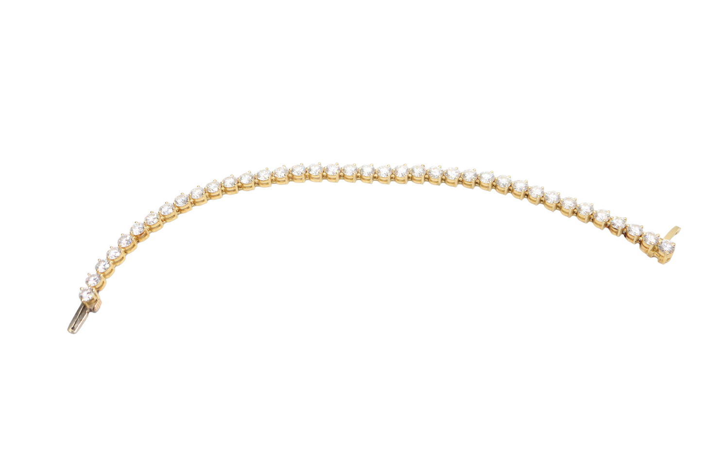 18K Yellow Gold Classic Diamond Tennis Bracelet (10.30 cttw)