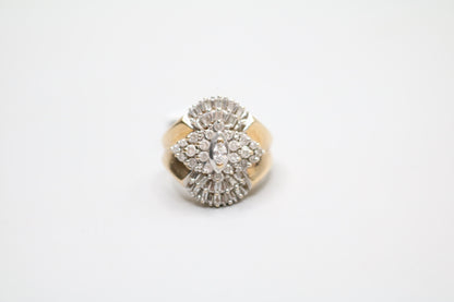 10K Yellow Gold Diamond Cluster Ring Size of 6 & 1/2