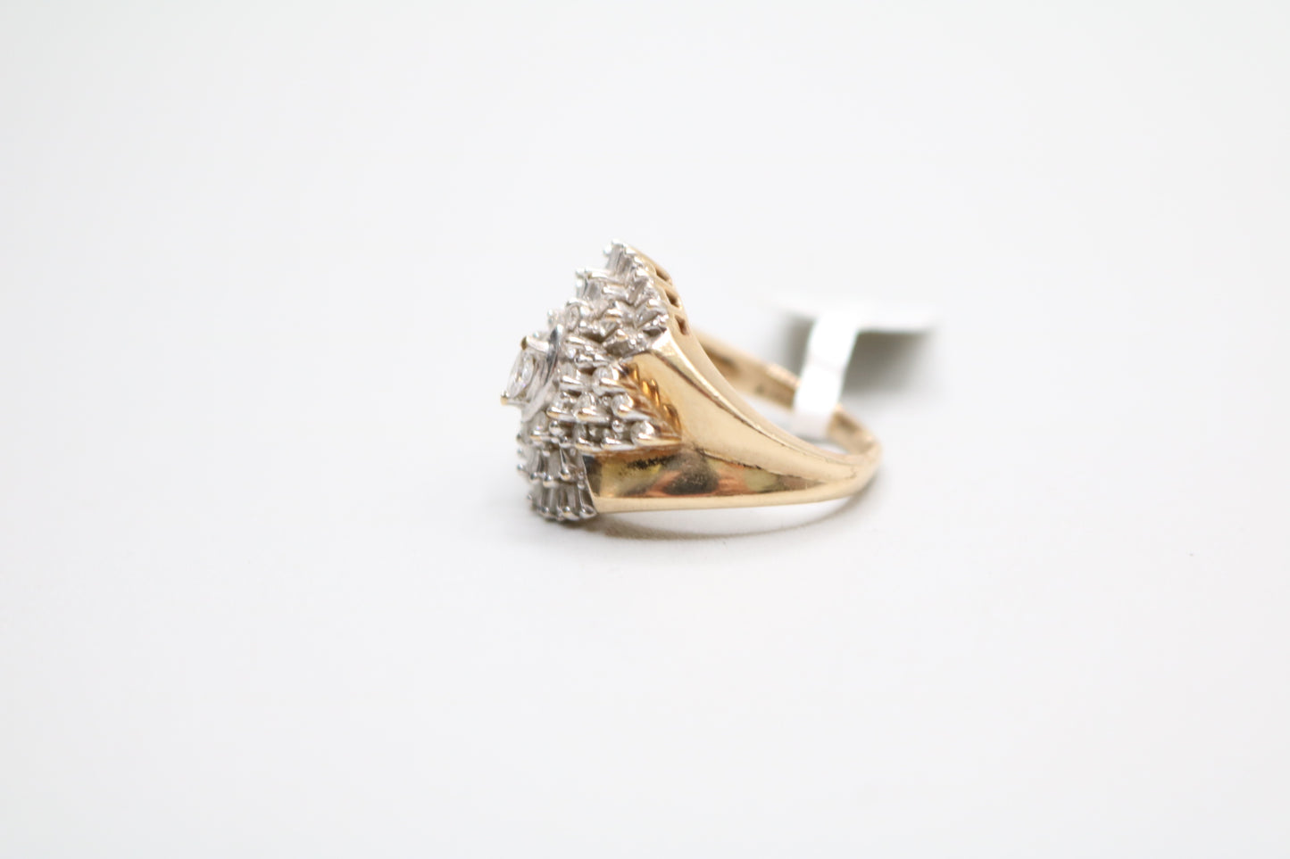 10K Yellow Gold Diamond Cluster Ring Size of 6 & 1/2