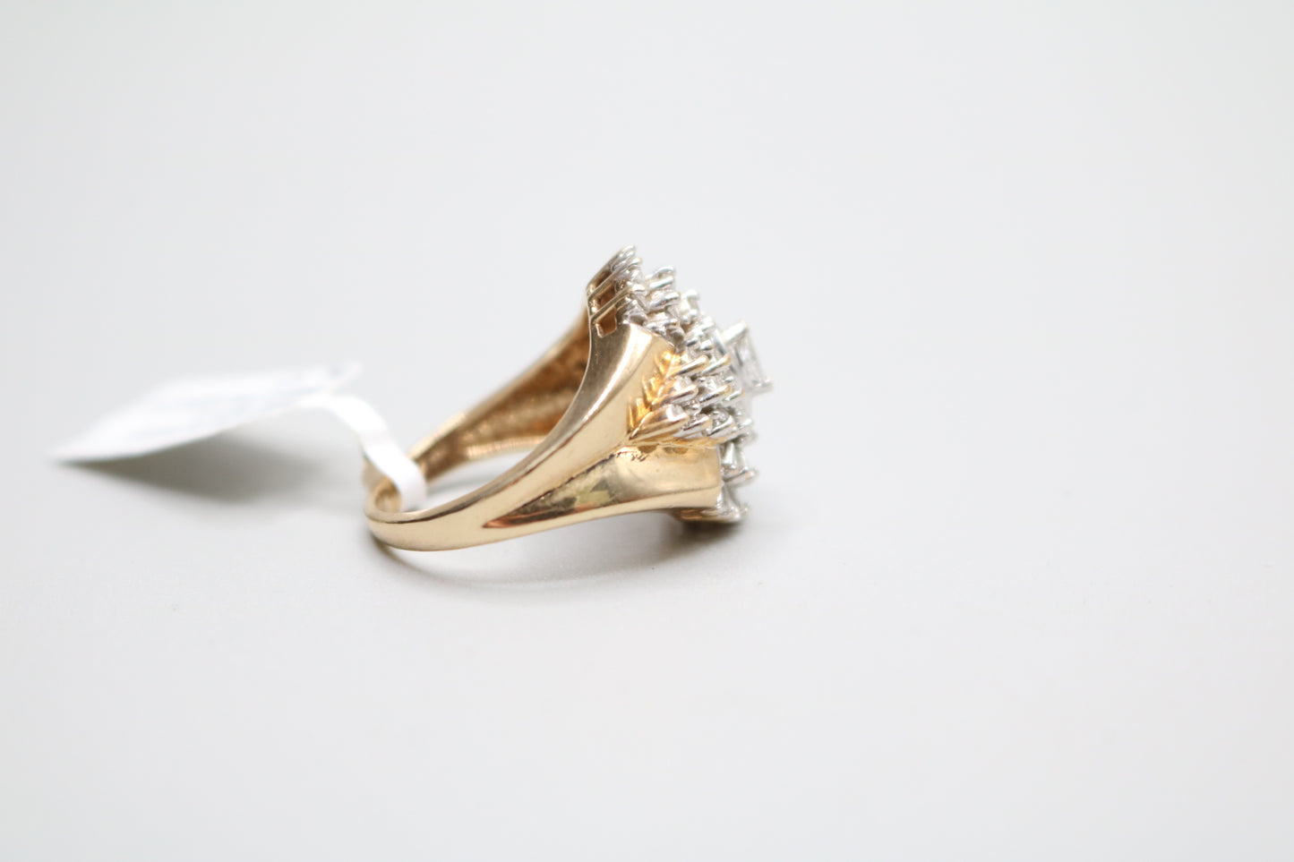 10K Yellow Gold Diamond Cluster Ring Size of 6 & 1/2