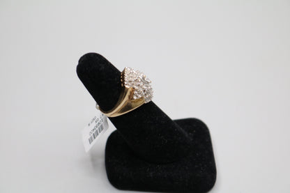 10K Yellow Gold Diamond Cluster Ring Size of 6 & 1/2