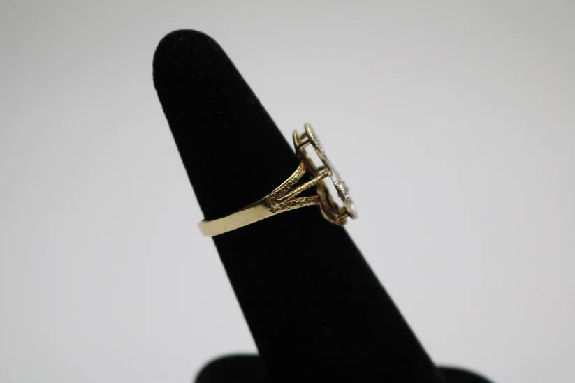 10k Two Tone Gold Letter S Ring (SIZE 7 1/4)