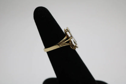 10k Two Tone Gold Letter S Ring (SIZE 7 1/4)