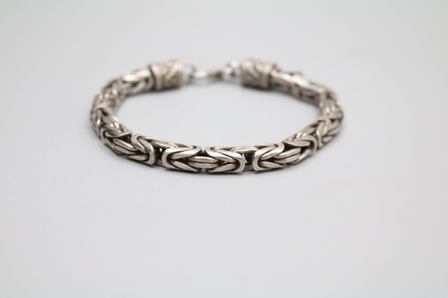 Sterling Silver Byzantine Silver Bracelet (8.75 Inches)