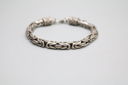 Sterling Silver Byzantine Silver Bracelet (8.75 Inches)